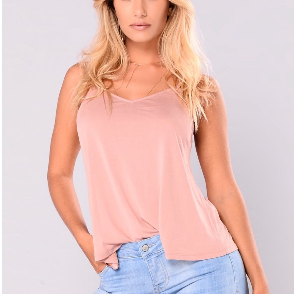 Pink loose tank top